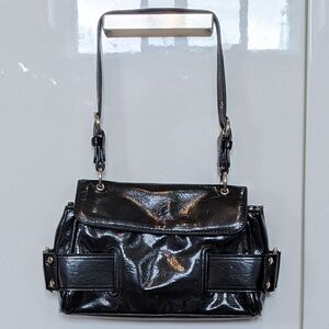 Naturalizer Y2K Faux Patent Leather Mini Shoulder Bag Black